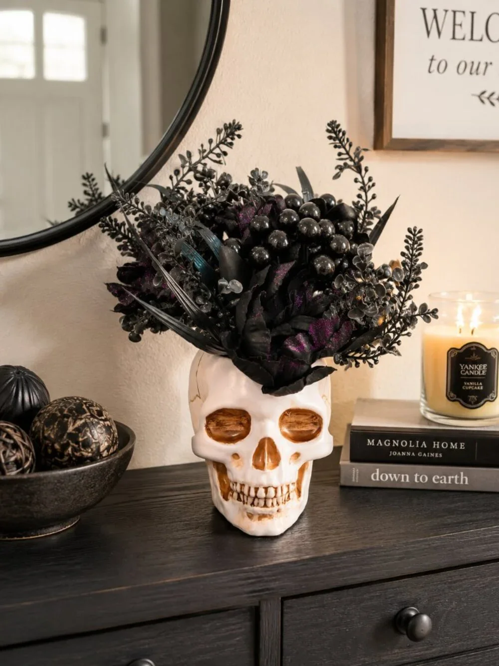 Hyde & EEK! Boutique Faux Creepy Plant Skull Pot Halloween Decor Target 10